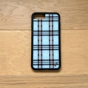 Blue plaid wildflower case